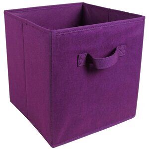 Home Essentials Collapsible Storage Container, 10.5 x 11, Purple